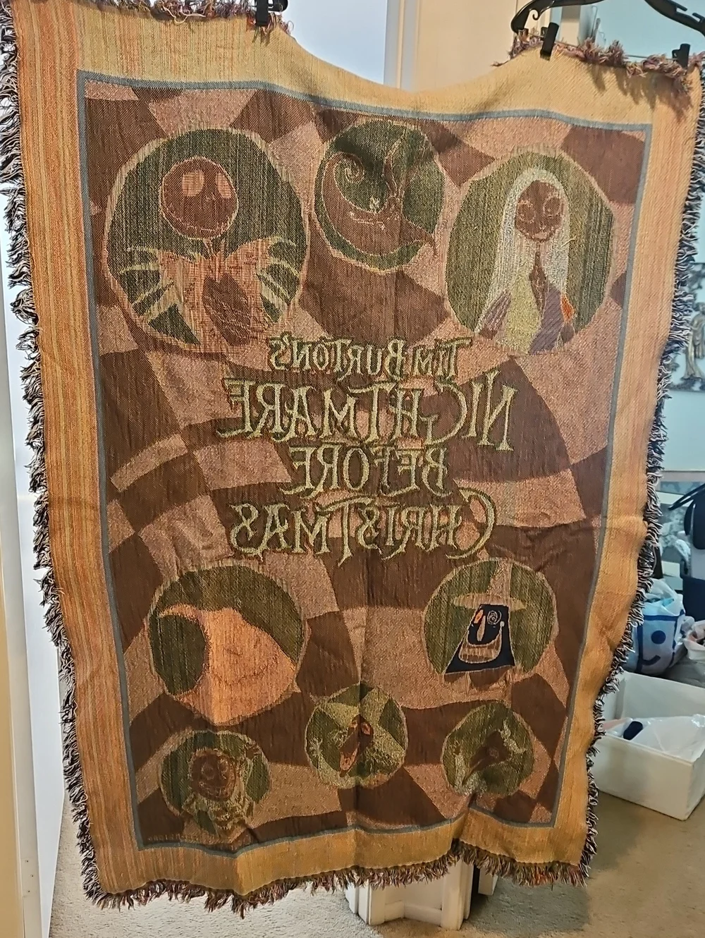 Retro The Nightmare Before Christmas Woven Throw Blanket